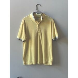 TKS Polo Shirt Men XL Yellow Terry Normcore Tenniscore Y2K